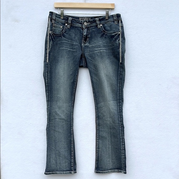 Rock & Roll Cowgirl Denim - Rock & Roll Cowgirl Rival Bootcut Low Rise Jeans 32 x 32